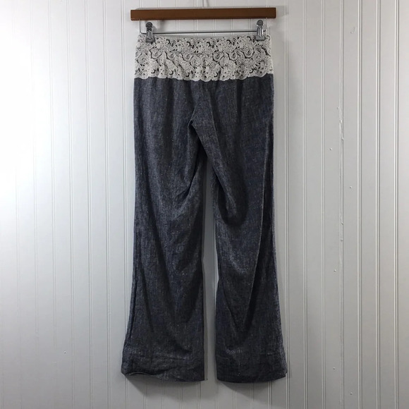 Elevenses The Brighton Gray‎ Lace Wide Flare Pants - Picture 4 of 11